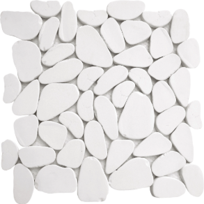 White Reconstituted XL Stone Mosaic Interlocking - stone (12x12) tile